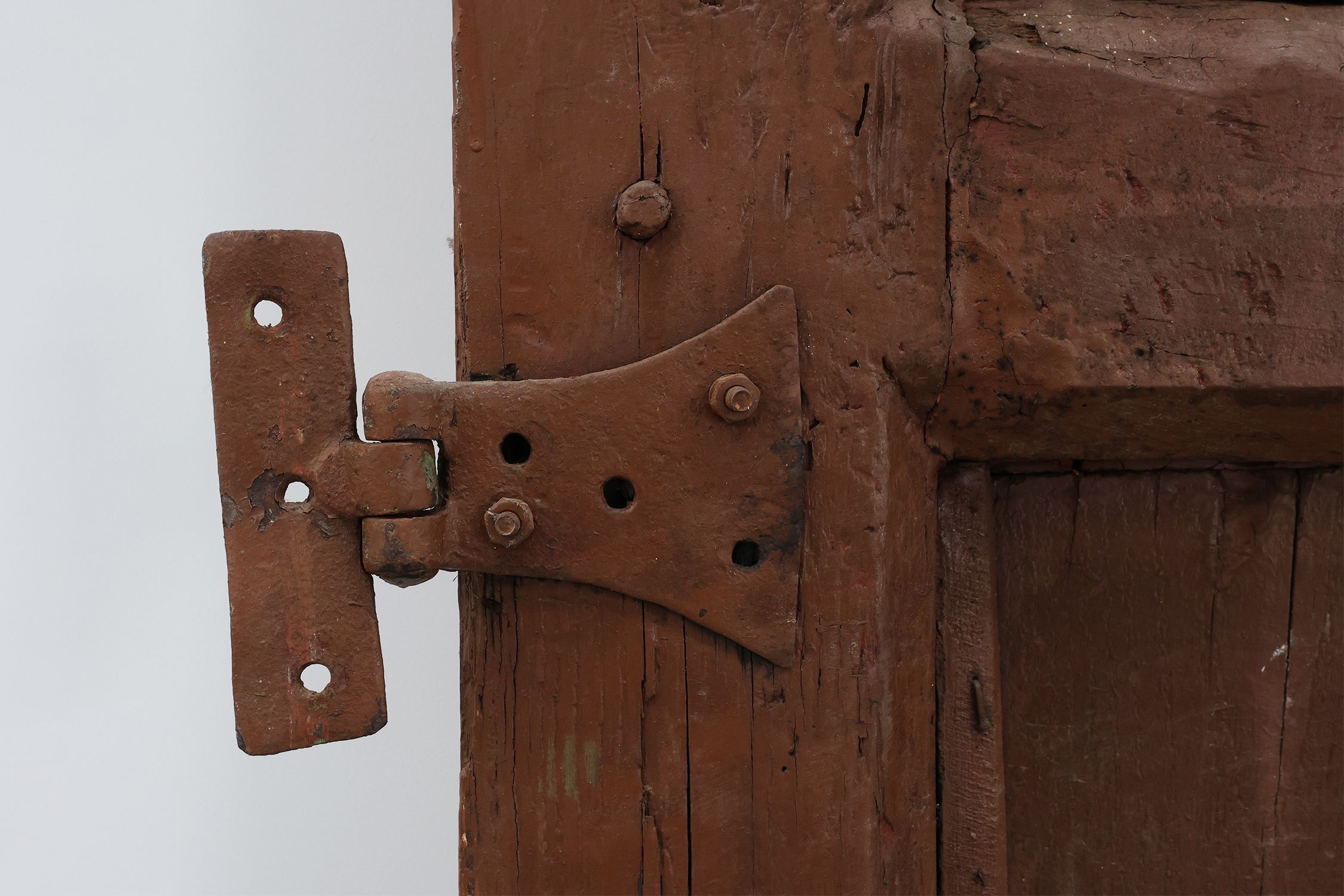 Large 17th century Monastery doors in terracotta lacquered oak, Portugalthumbnail